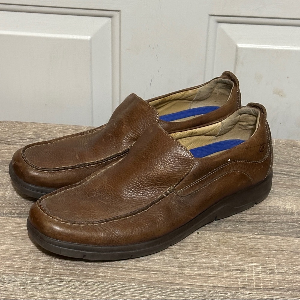 Florsheim Bio Comfort Mens 11 D Oxford Shoes Brown Leather Slip‎ On Loafer